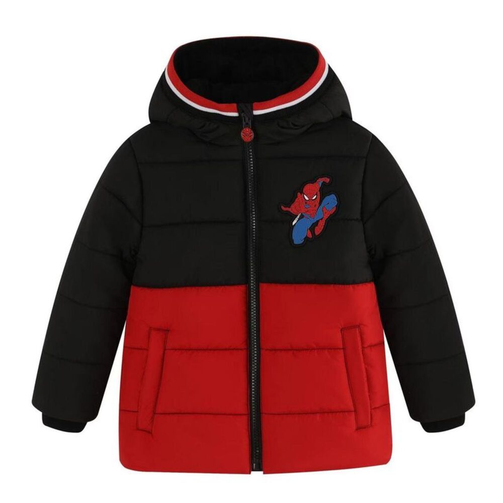 Spider-Man Childrens/Kids Two Tone Puffer Jacket / Black/Red